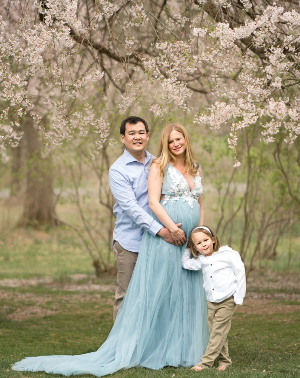 Baby Blue Beth Gown - maternity photoshoot dress