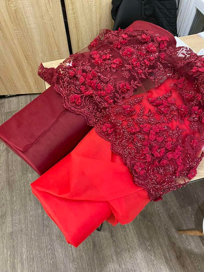 Burgundy Wisteria Gown - maternity photoshoot dress