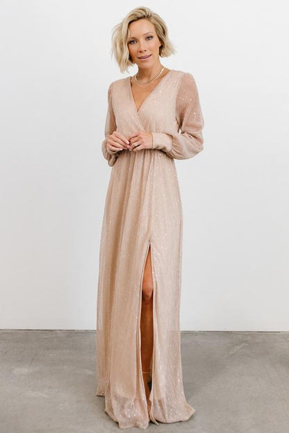 Champagne Sparkle Dress - Large - maternity photoshoot dress