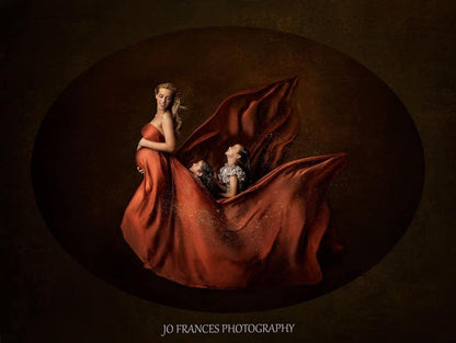 Copper Silky Chiffon Fabric - maternity photoshoot dress