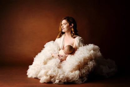 Cream Barbara Gown - maternity photoshoot dress