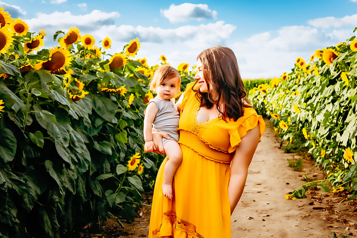 Mustard Ruffle Maxi Dress - XL - 