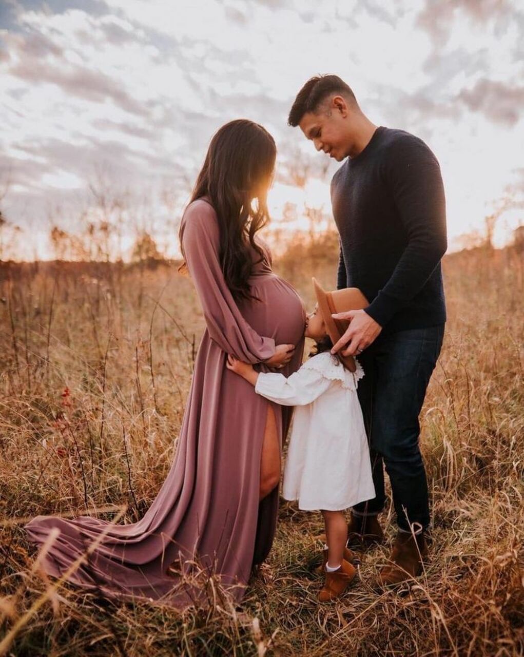 Dark Mauve Clara Gown - maternity photoshoot dress