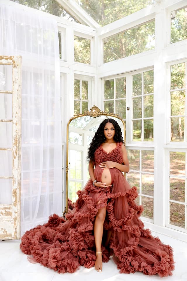 Rust Brown Dreamy Gown - maternity photoshoot dress
