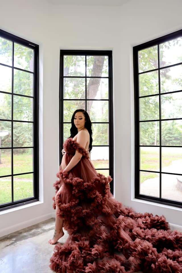 Rust Brown Dreamy Gown - maternity photoshoot dress