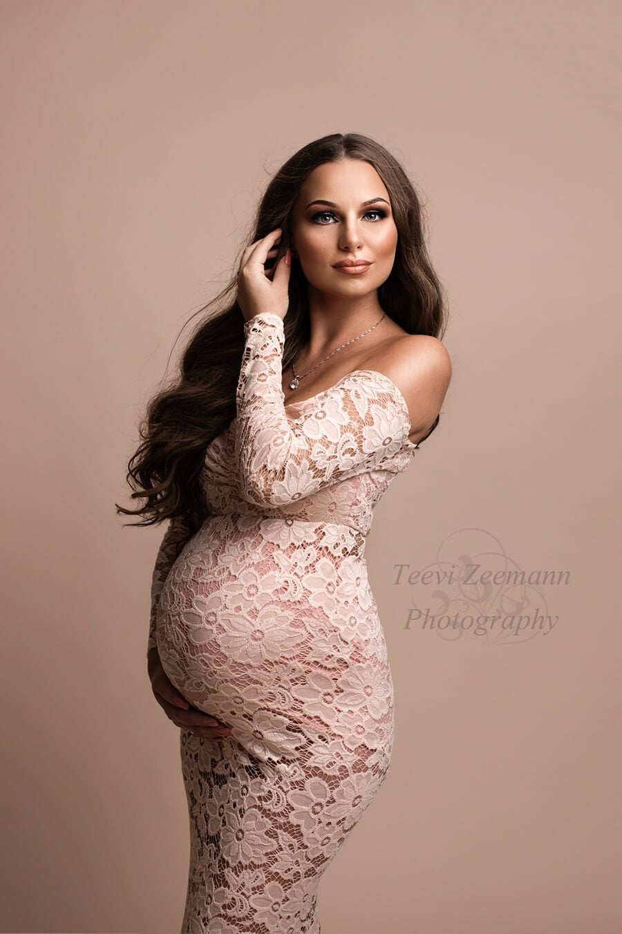 Dusty Pink Alaska Dress - maternity photoshoot dress