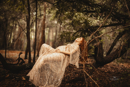 Boho Gold Sequin Maternity Dress - maternity photoshoot dress