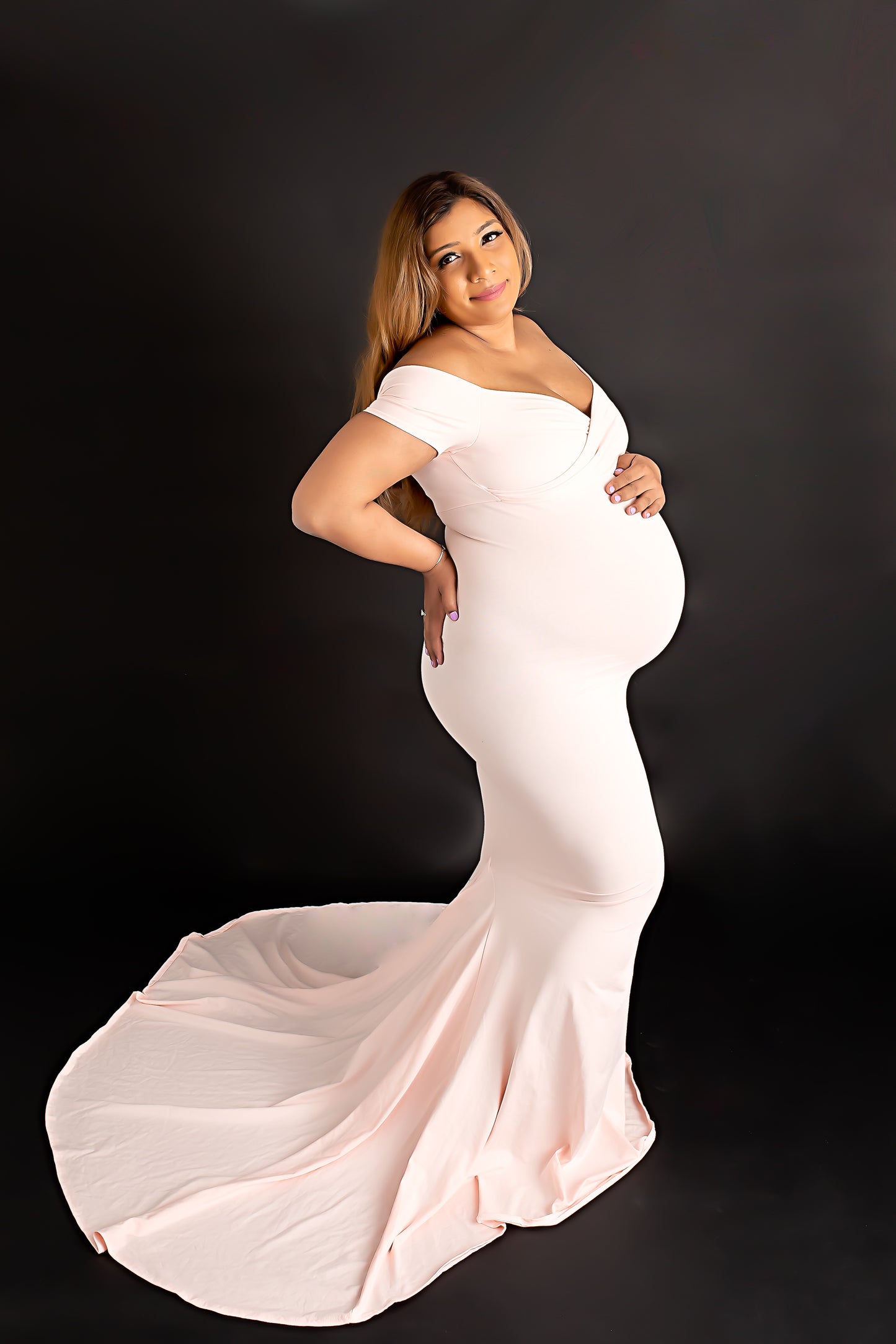 Soft Pink Fitted Gown - 