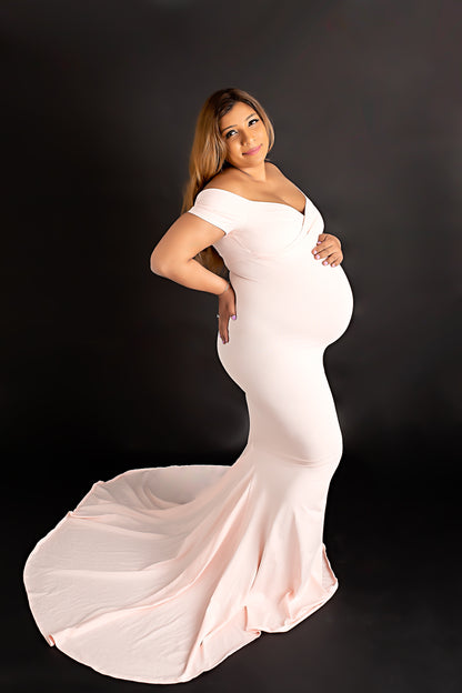 Soft Pink Fitted Gown - 