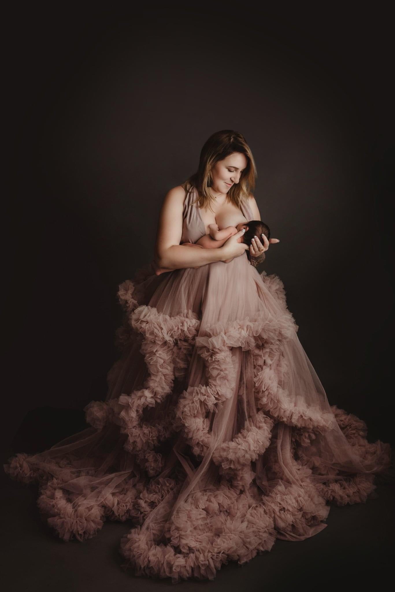 Mauve Esmeralda Gown - maternity photoshoot dress