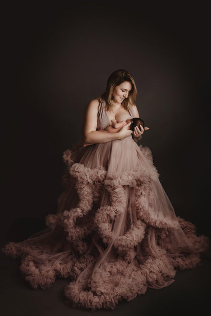 Mauve Esmeralda Gown - maternity photoshoot dress