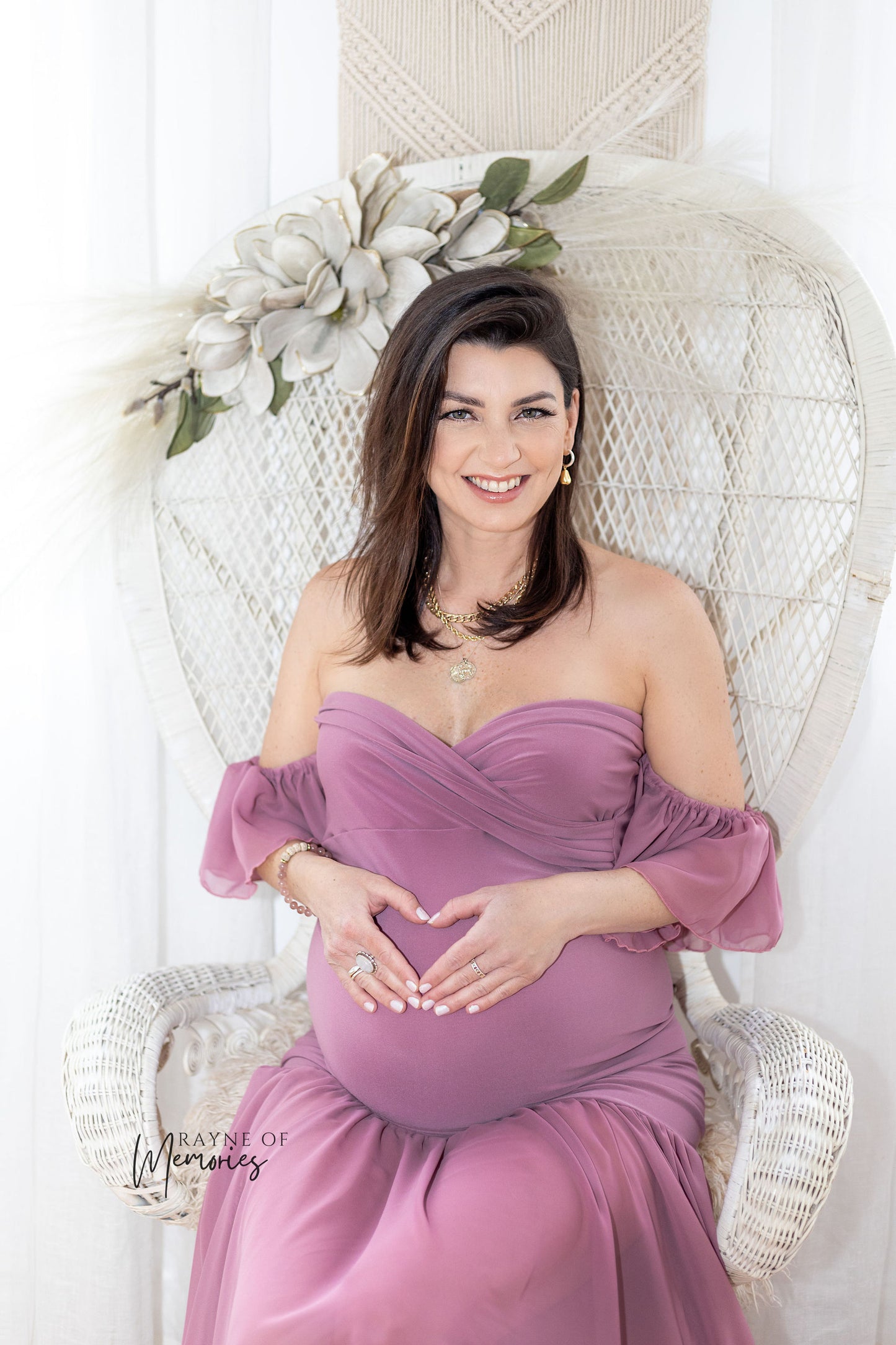Mauve Pink Diantha Gown - maternity photoshoot dress