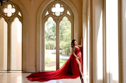 Red Runaway With Me - maternity photoshoot dress