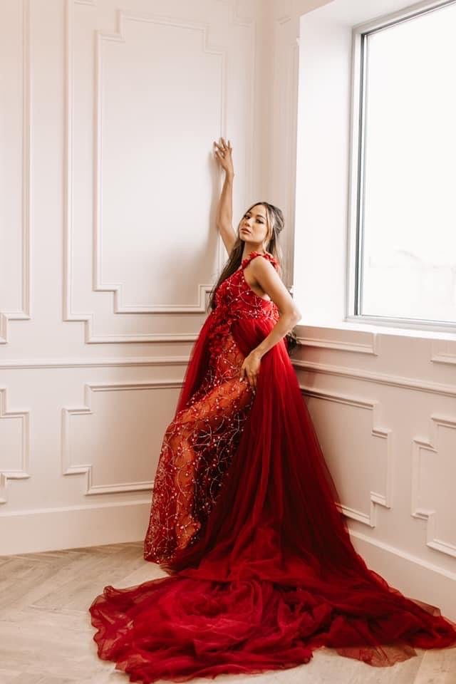 Red Runaway With Me - maternity photoshoot dress