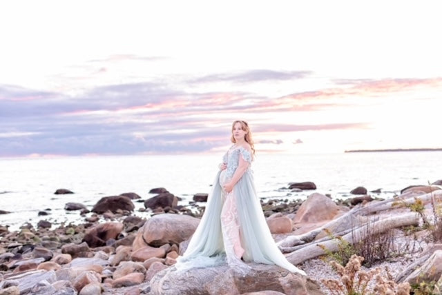 Blue Run Away With Me Gown - Maternity Gown