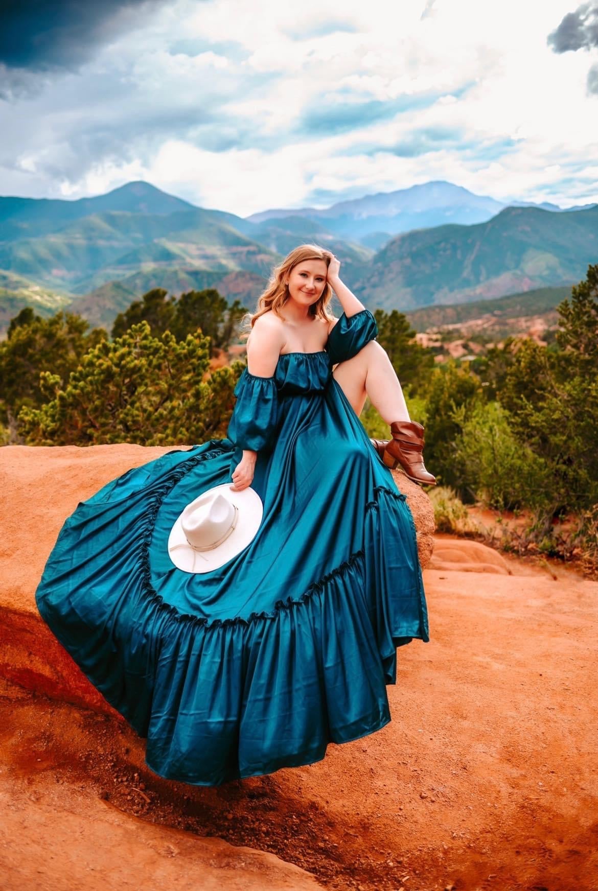 Dark Teal Cecilia Gown - Maternity Gown