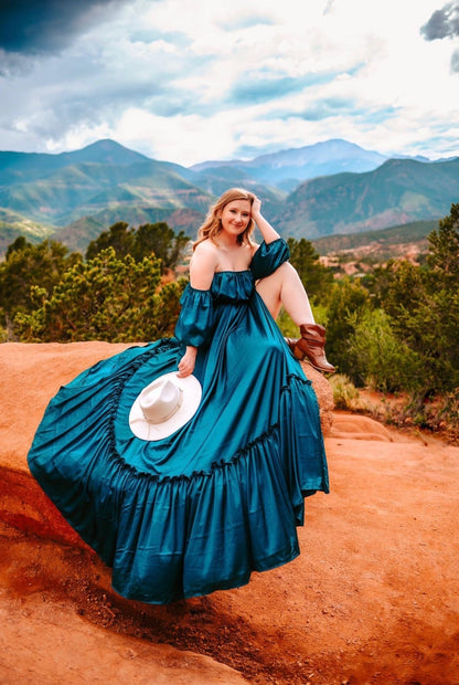 Dark Teal Cecilia Gown - Maternity Gown