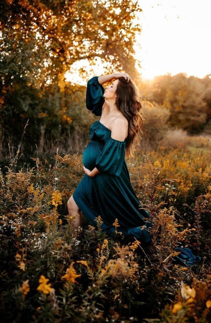 Dark Teal Cecilia Gown - Maternity Gown