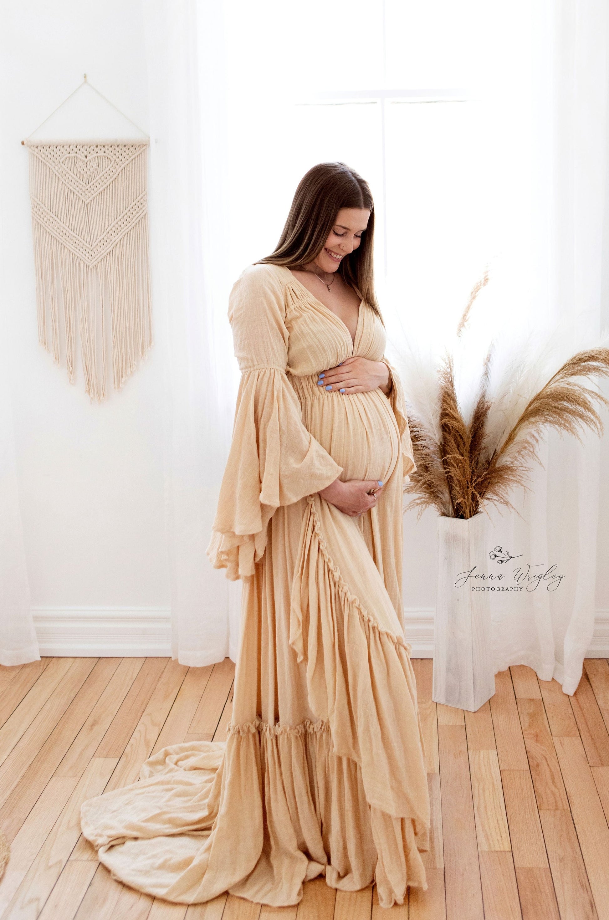 Reclamation Alive and Well Gown - maternity photoshoot dress
