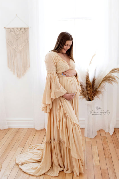 Reclamation Alive and Well Gown - maternity photoshoot dress