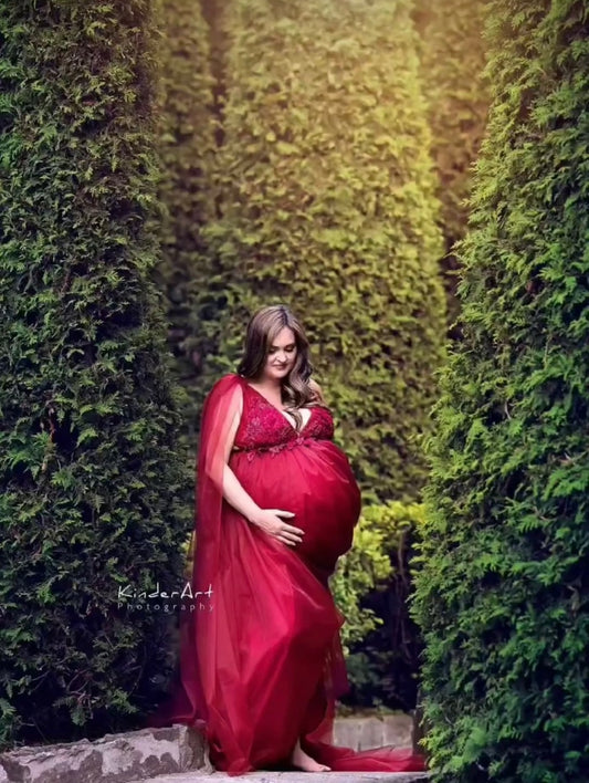 Burgundy Red Beth Gown