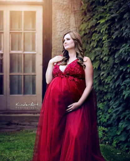 Burgundy Red Beth Gown