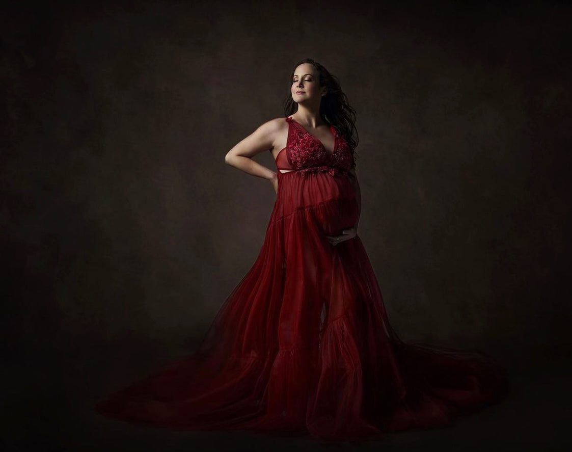 Burgundy Wisteria Gown