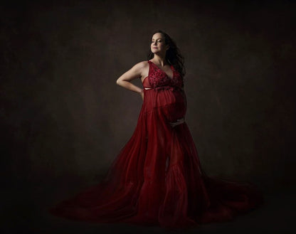 Burgundy Wisteria Gown