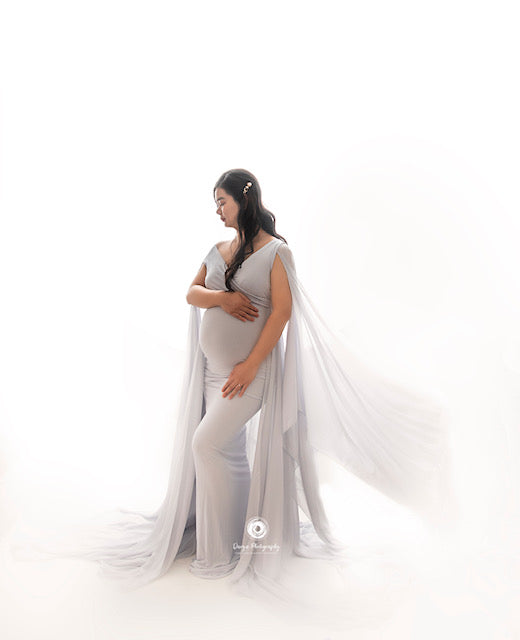 Cool Grey Atrofusca Maternity Gown