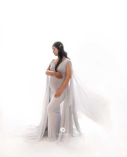 Cool Grey Atrofusca Maternity Gown
