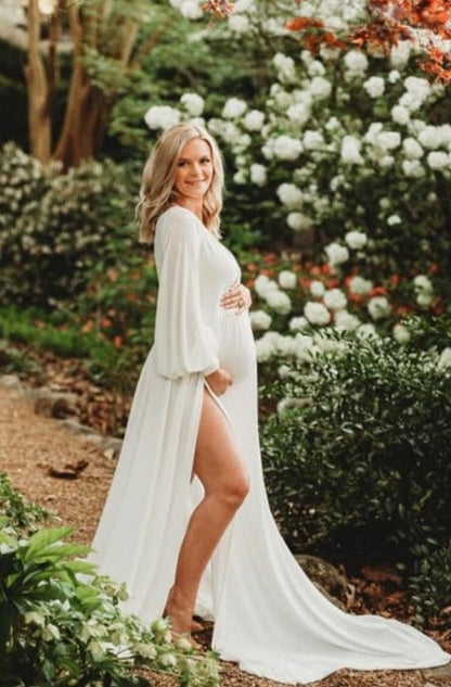 Ivory Clara Gown - maternity photoshoot dress