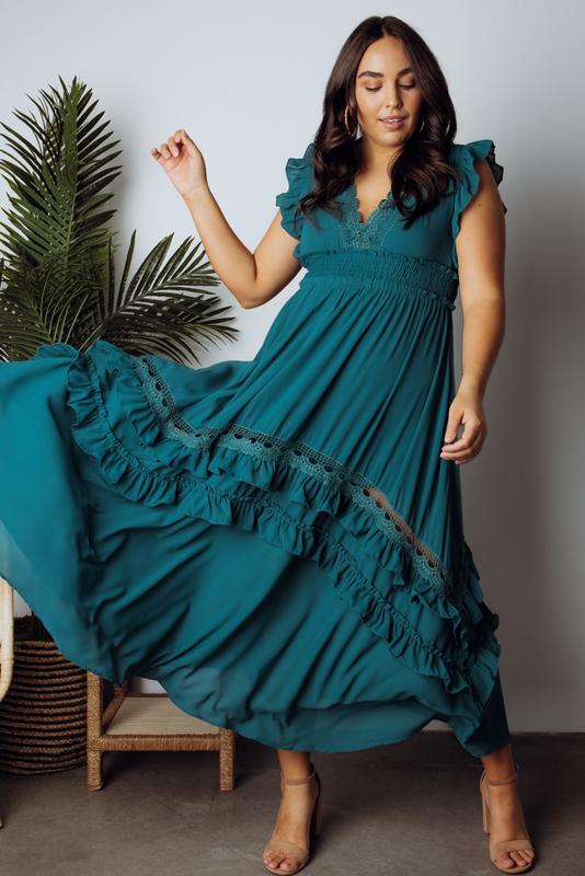 Jade Ruffle Maxi Dress - XXXL - 