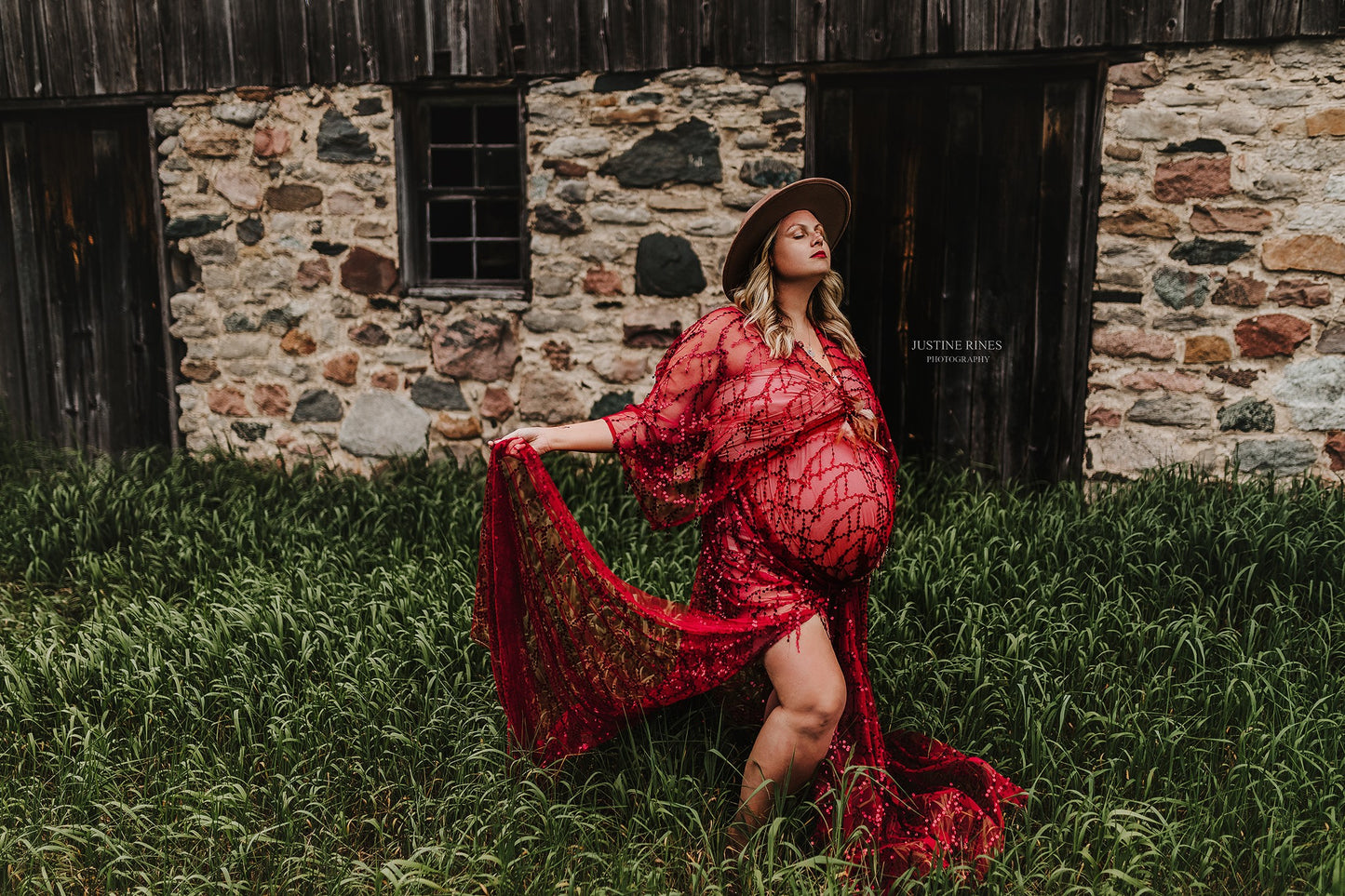 Camel Boho Hat - maternity photoshoot dress