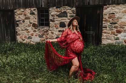 Camel Boho Hat - maternity photoshoot dress