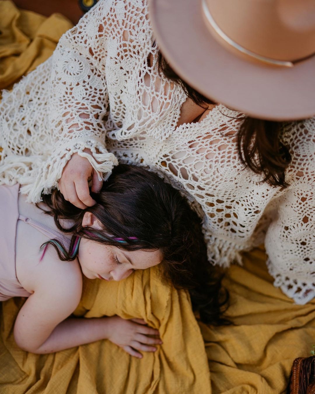Tan Boho Hat - maternity photoshoot dress