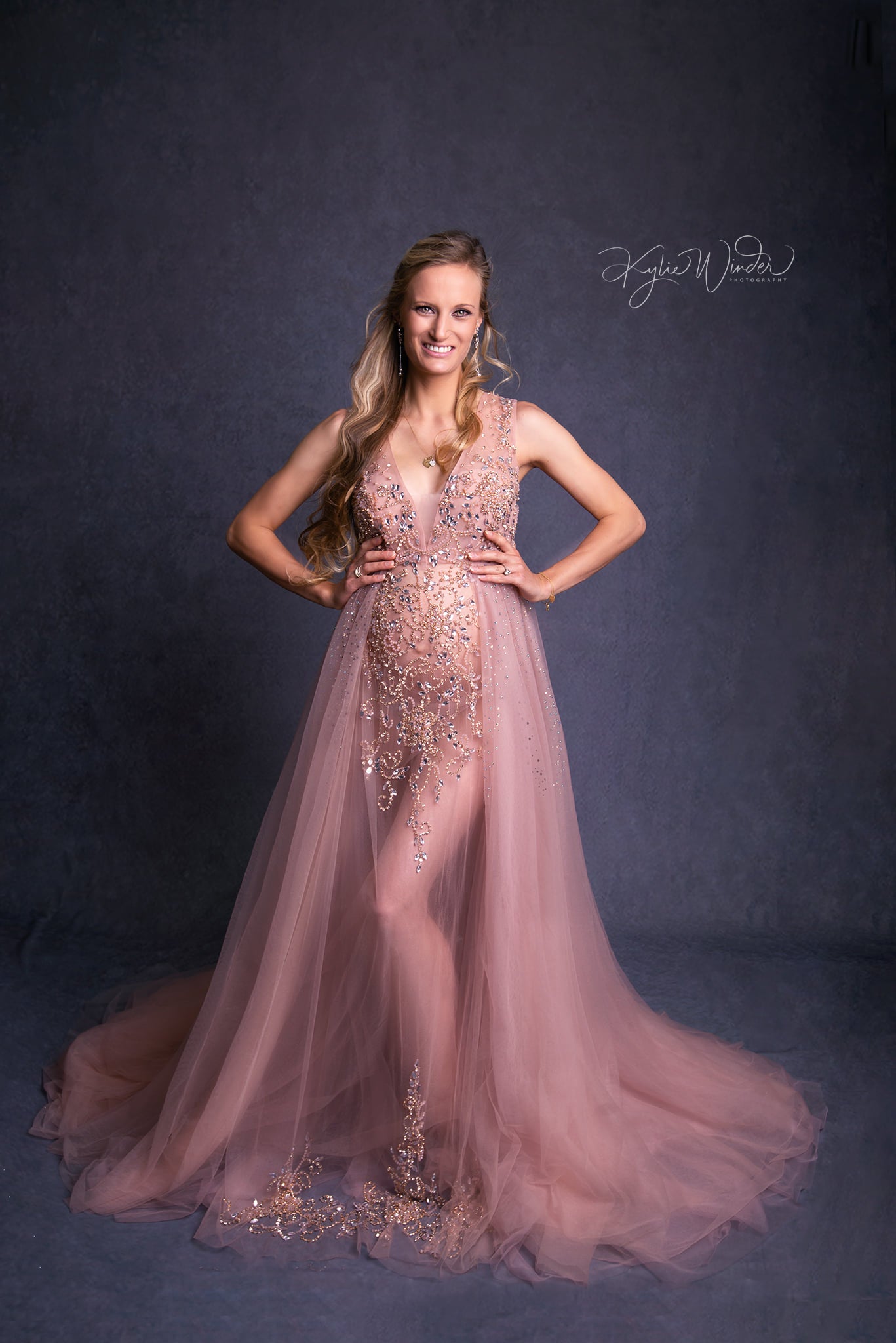 Pink Kissing Sunlight Gown - maternity photoshoot dress