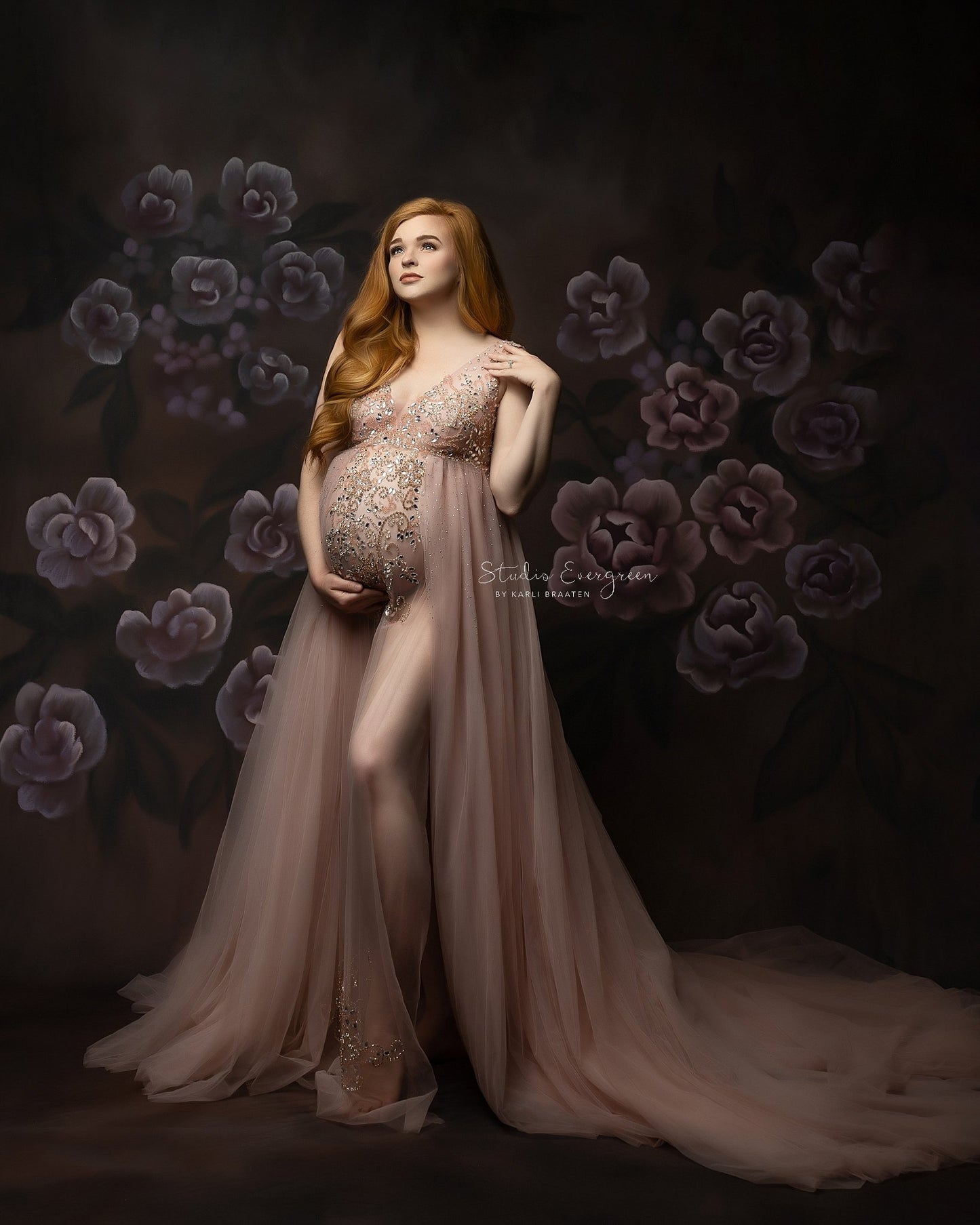 Pink Kissing Sunlight Gown - maternity photoshoot dress
