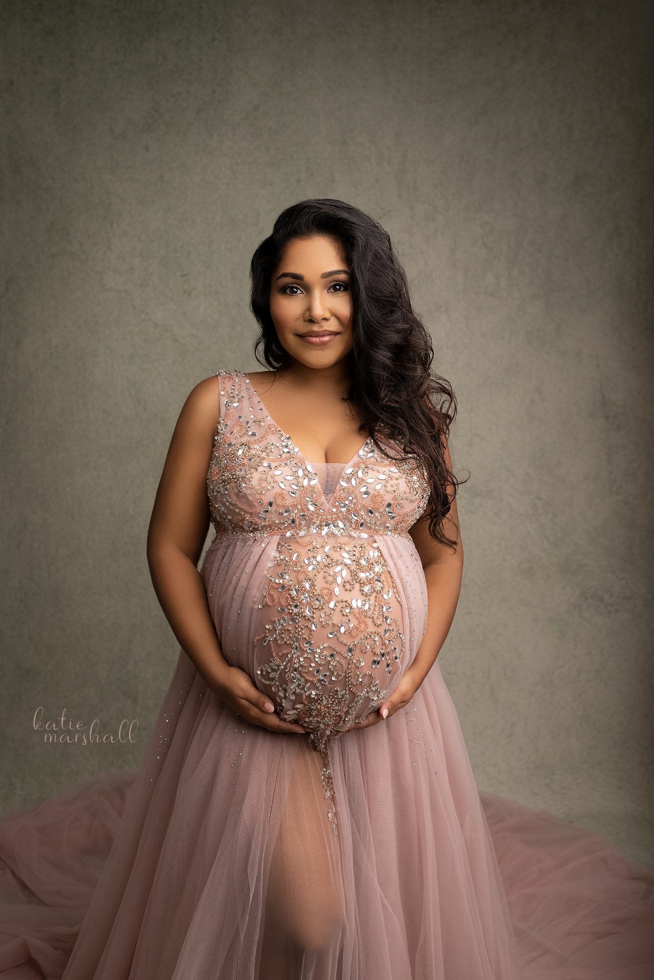 Pink Kissing Sunlight Gown - maternity photoshoot dress