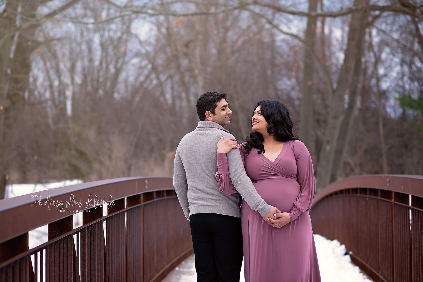 Dark Mauve Clara Gown - maternity photoshoot dress