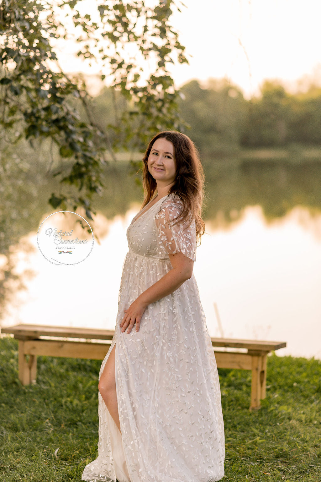 White Embossed Maxi - Large - maternity photoshoot dress