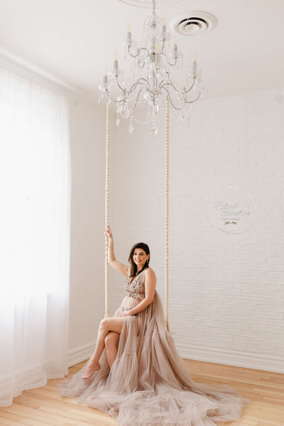 Cappuccino Wisteria Gown - maternity photoshoot dress