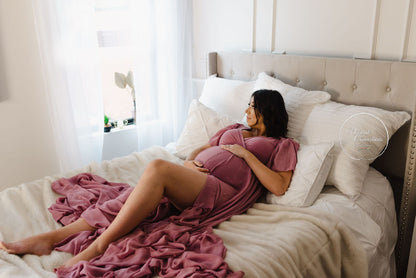 Mauve Pink Tallulah Gown - maternity photoshoot dress