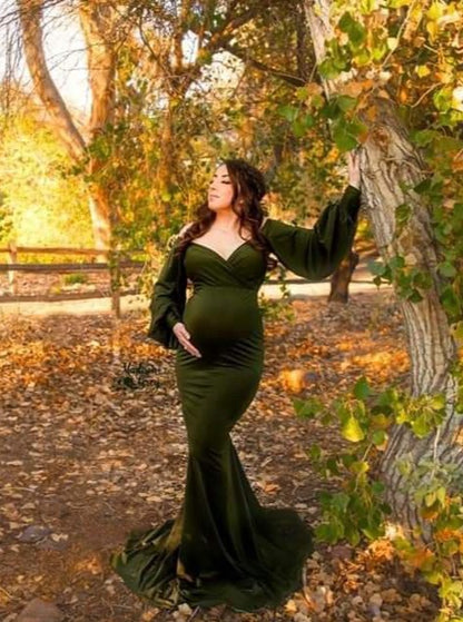 Olive Zya Gown - maternity photoshoot dress