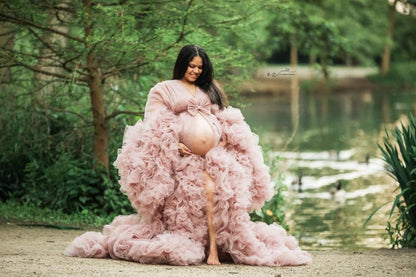 Mauve Pink Barbara Gown - maternity photoshoot dress