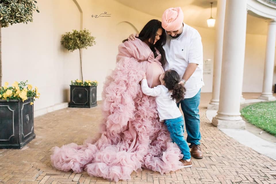 Mauve Pink Barbara Gown - maternity photoshoot dress
