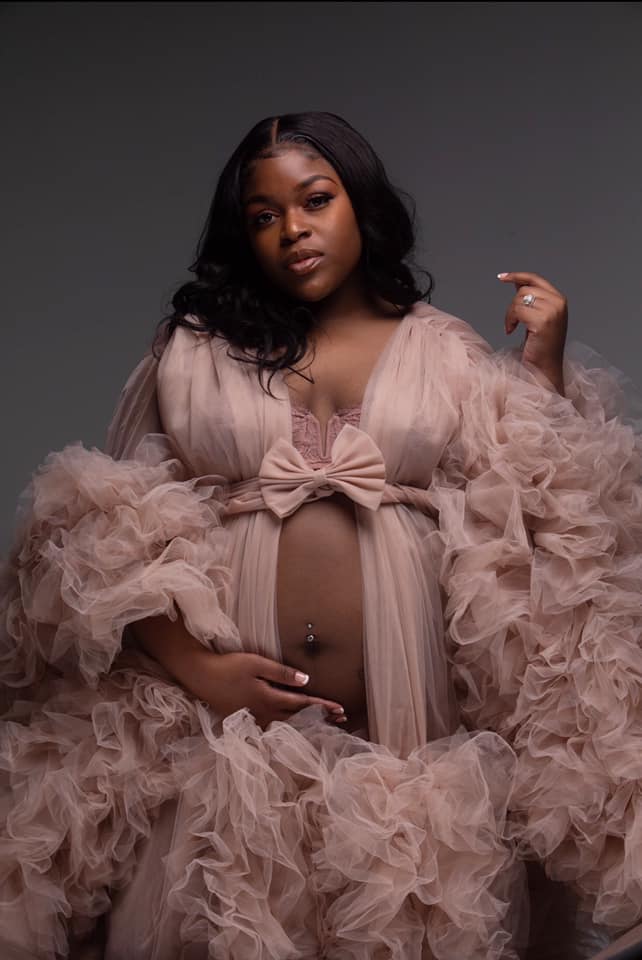 Mauve Pink Barbara Gown - maternity photoshoot dress