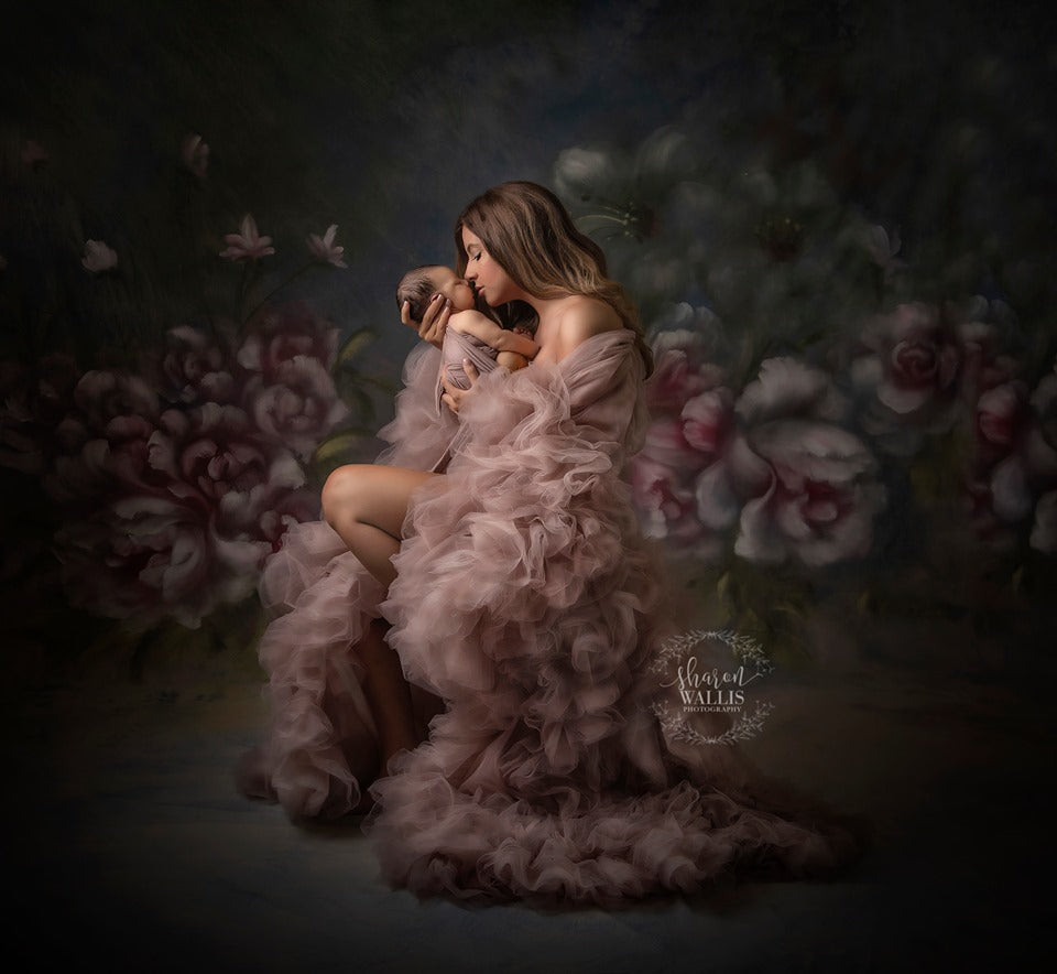 Mauve Pink Barbara Gown - maternity photoshoot dress