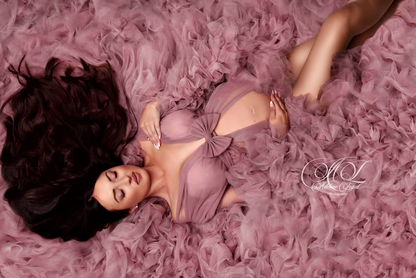 Rose Pink Barbara Gown - maternity photoshoot dress