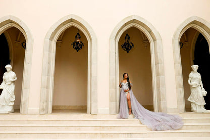 Gray / Lilac Run Away With Me Gown - maternity photoshoot dress
