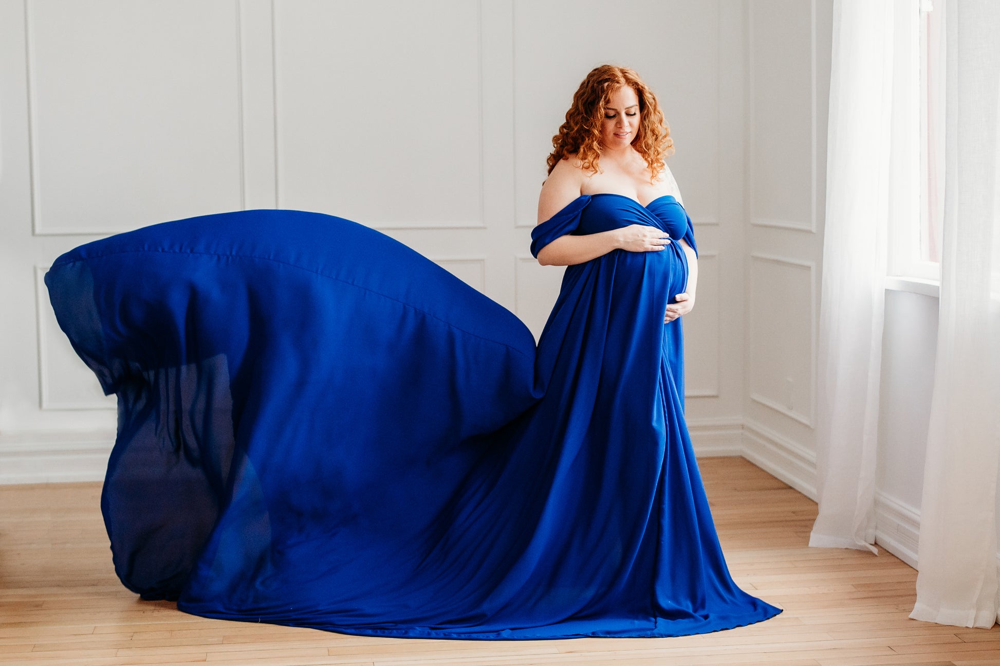 Royal Blue Adeline Gown - maternity photoshoot dress